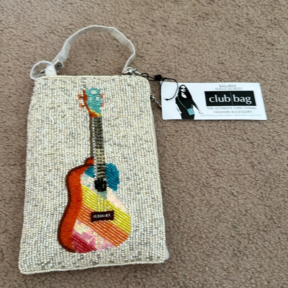 Bamboo Trading Co Beaded Guitar Ukulele Club Bag BNWT